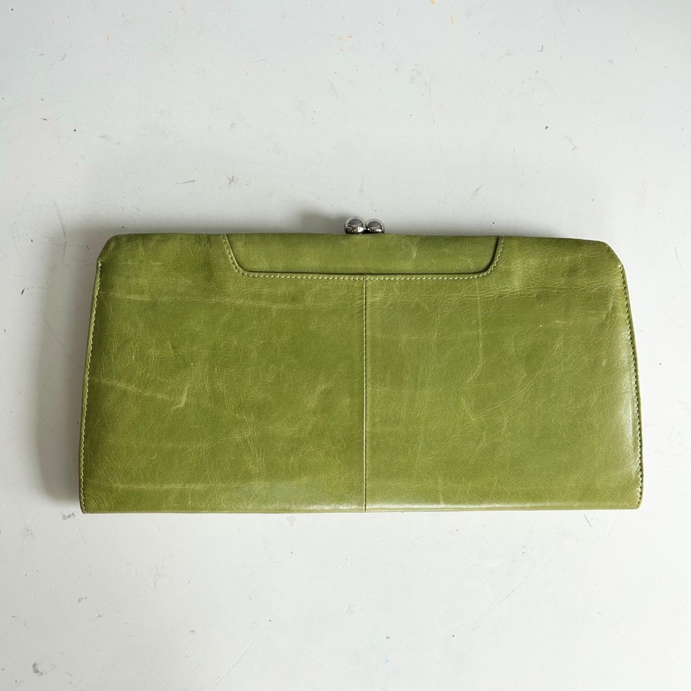 HOBO International Alena Clutch Handbag Lime Green Kiss Lock NWT Artsy Retro Mod - Picture 7 of 8